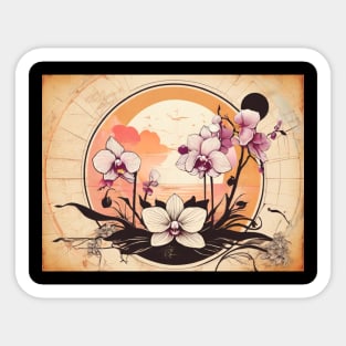 Orchid Wildflower Flower Flowers Vintage Since Sticker